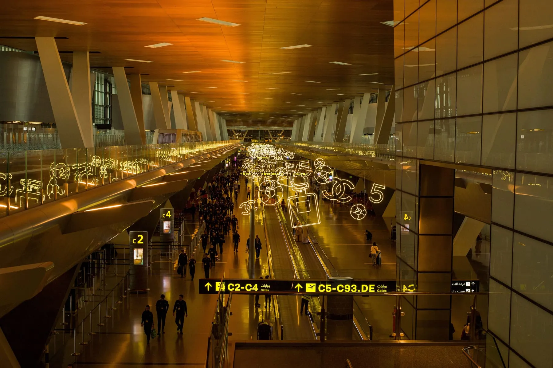 A terminal concourse lit from above at night — Frankfurt Airport VIP Assistance & Concierge